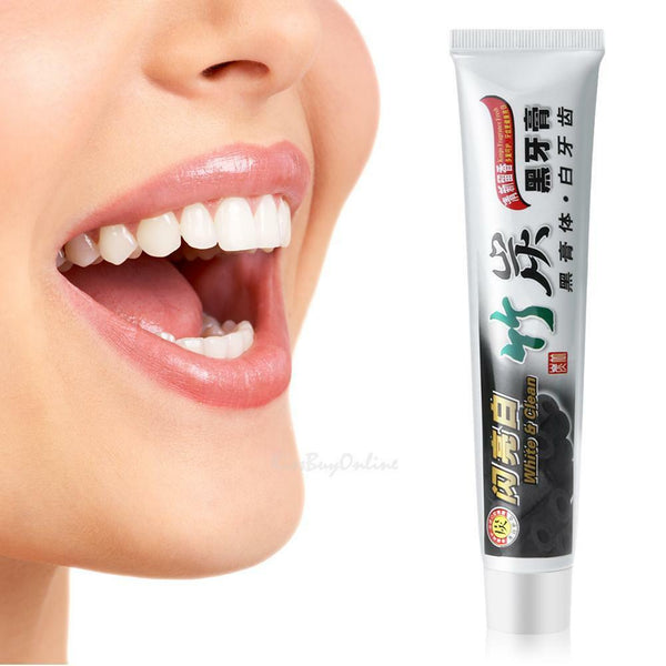 100g Bamboo Activated Charcoal Black Toothpaste Stains Remover Teeth Whitening