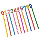 10pcs Cute Wooden Number 0-9 Pencils For Kids---Random Pattern J3R4