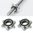 2x Dumbbell Bar Spin Lock Bar Nut Screw-on Collar Clamp Strength Training 2,5cm