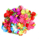 30pcs Artificial Tropical Palm Leaves & 24 pcs Hibiscus Flower Hawaiian Jun N2U3
