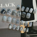 24 pcs Grey Marble fingernail tips Short False Nails Acrylic Full Cover New Hot