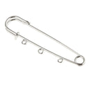 10 Pieces Large Safety Pin DIY Dangle Findings with 3 Loops Crafting Sewing Pin