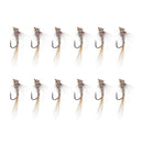 12pcs Fly Fishing Bead Head Nymph Fly Fishing Flies Ribbed Ear Trout Wet Fly