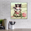 DIY Mosaic Cute Cat Paint Kit Full Round Drill Diamond Picture (cat-W550)