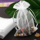 50X organza drawstring wedding gift bag White