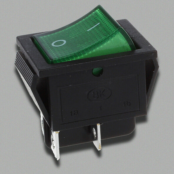 5X(Green Light 4 Pin DPST ON/OFF Snap in Boat Rocker Switch 16A/250V 15A/12G1W6)