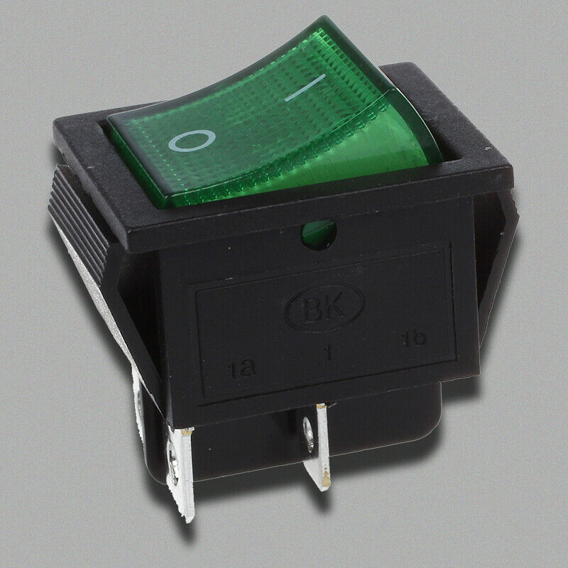5X(Green Light 4 Pin DPST ON/OFF Snap in Boat Rocker Switch 16A/250V 15A/12G1W6)