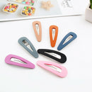 1 Pair New Women Girls Candy Colors Hollow Waterdrop Rectangle Hair Clips S E2C2