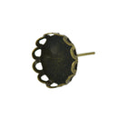 20 Brass Pendant Trays Blank Bases Cabochon Bezel for Earrings Ear Stud 12mm