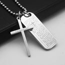 Classic Stainless Steel Bible Cross Rectangle Immanuel Pendant Necklace Gift
