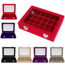 Velvet Jewelry Necklace Earringing Storage Display Box Case Woman Gift Black