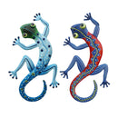 2PCS Iron Art Gecko Wall Hanging Crafts Pendant Vivid Gecko Home Garden Decor