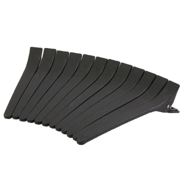 12pcs Black Matte Hairdressing Salon Sectioning Clips Clamps Hair Grips Tool