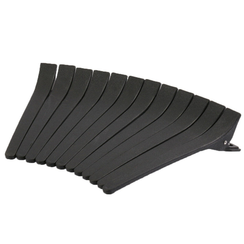 12pcs Black Matte Hairdressing Salon Sectioning Clips Clamps Hair Grips Tool