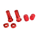 4 Piece CNC Wheel Lock Nuts And Tire Valve Head Caps 4 Red For Motorcycles