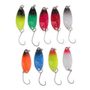 9Pcs 3.2cm 3g Long Cast Fishing Lures Spinner Spoons Hard Bait w/Single Hook