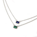Women Glitter 2 Layer Necklace Rhinestone Pendant Clavicle Chain Jewelry Gift