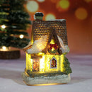 2PCS Mini Christmas Snow House LED Village Table Garden Holiday Decoration