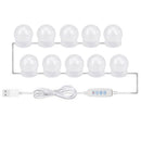10pcs LED Makeup Mirror Light Bulb Kit Dimmable USB Hollywood Table Lights