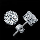Fashion Zircon Earrings European Round Ear Studs for Women Jewelry Gift