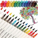 1pcs Dual Tip Brush Marker Pen 0.4 Fine Tip Markers Brush Highlighter Pen  Z