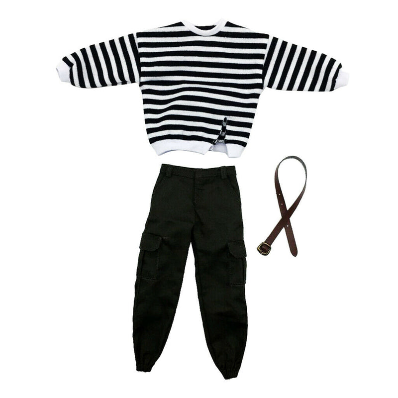 1/6 Stripes Hoodies Suit for 12 inch HOT TOYS /  Male Figures Body -