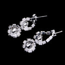 Wedding Bridal Party Prom Rhinestone Crystal Necklace Earring Plated Jewelry Set