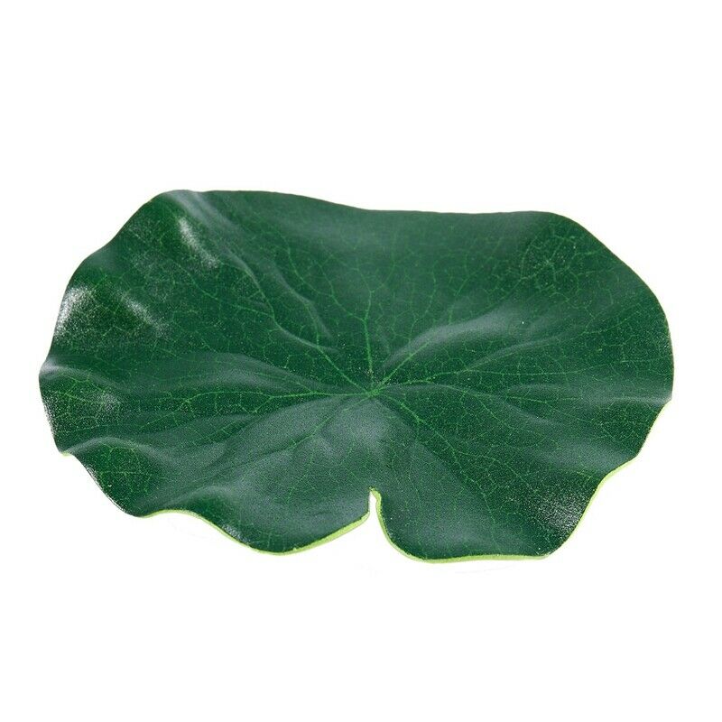 5 Pcs Aquarium Fish Tank Green Lotus Leaf Plastic Floating Decor 5.5" Dia T7K9