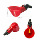 10Pcs Automatic Cups Water Feeder Drinker Chicken Poultry Bird Waterer Red Set