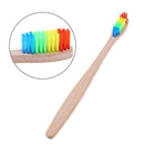 10pcs Soft Rainbow Head Bamboo Toothbrushes Oral Care Teeth Whitening Tools