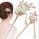 Women Elegant Flower Wedding  Hair Pin Colorful Hairpin Rhinestone Hair Stick.3C