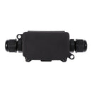 IP65 Waterproof Outdoor 2 Way PG9 Gland Electrical Junction Box Black P9B7