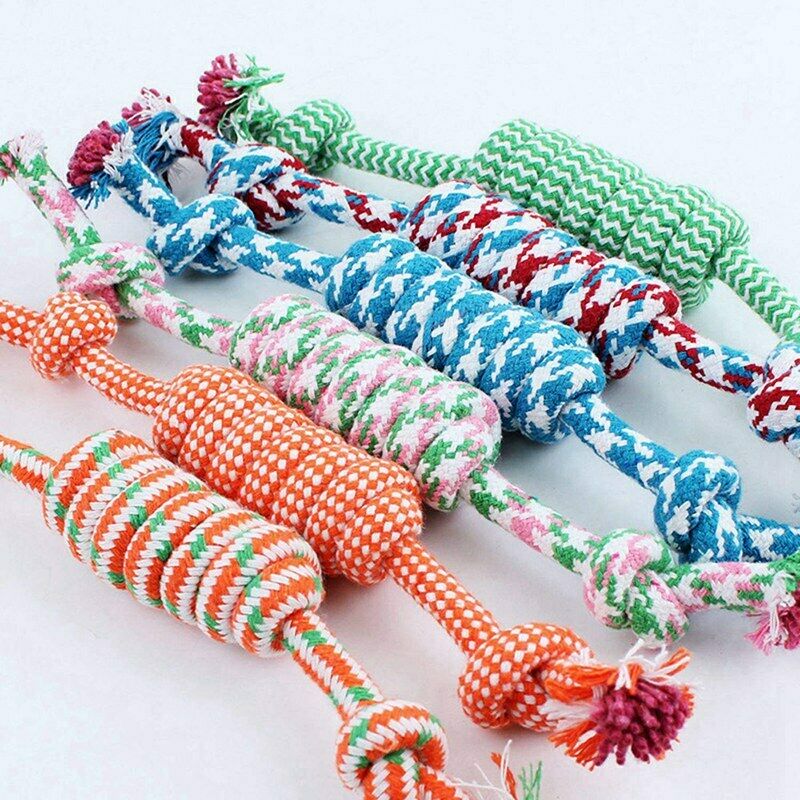 1PC Random Color New 27CM Dog Pet Puppy Chew Cotton Rope Ball Braided Knot