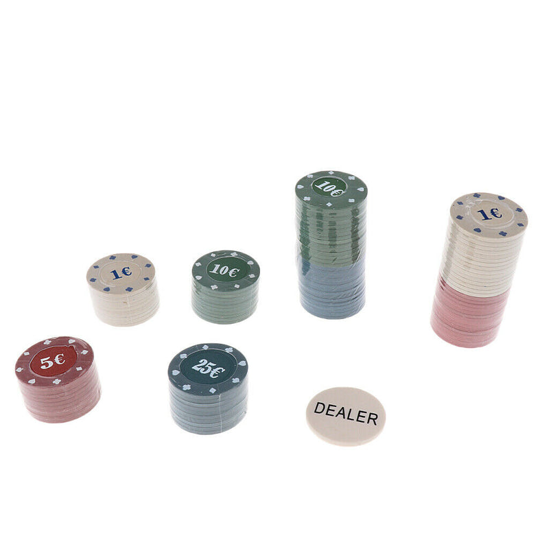 Acrylic Poker Chip Tray Storage Case Container and Poker Chips Set - 100 Chips