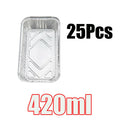 25 Pieces Disposable Tinfoil Grill Drip Baking Pans BBQ Trays for Outdoor