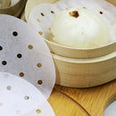 200pcs/set Non-Stick Round Steamer Liners Baking Pads For Kitchen Restaurant