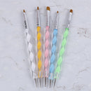 5pcs 2way marbleizing dotting manicure tools painting dot pen nail art paint BMO