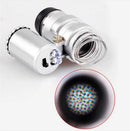 Nice 45x LED UV Light Pocket Microscope Jeweler Coin Stamp Magnifier Loupe  Z