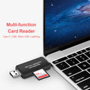 4 in 1 OTG Phone Adapter SD TF Card Reader Type-C USB Micro 8 Pin Dongle  A