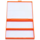 Plastic Rectangle Hold 100 Slide Microscope Box,orange Q6K1