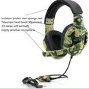 3.5mm Wired Gaming Headset Camouflage Over Ear Headphones with Microphone
