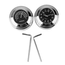Motorcycle Handlebar Clock & Thermometer - Waterproof Dial Watch and Therm for