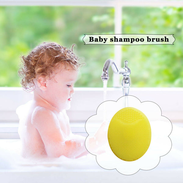 Silicone Face Cleansing Brushes Baby Shampoo Massage Mini Brush (Yellow)