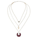 Women Multilayer Leaf Clavicle Short Necklace Pendant Sweater Chain Jewelry