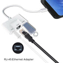 3 In 1 Charger Adapter For Type-C To Lan 100Mbps Ethernet Rj45 Adapter Otg