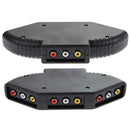3-Way Audio Video AV RCA Black Switch Selector Box Splitter with/3RCA Cable