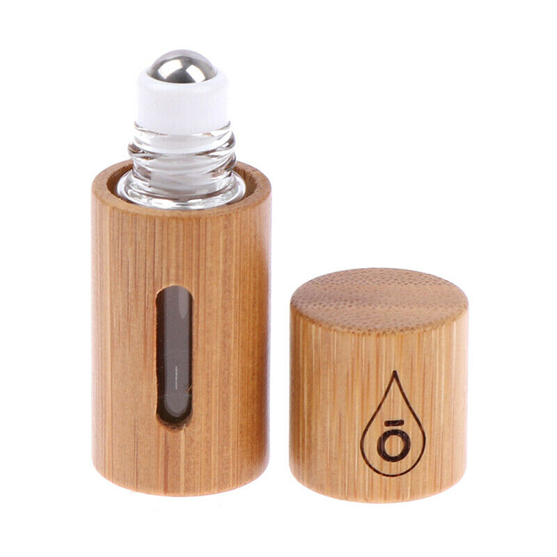 Bamboo Wood Bottle Perfume Empty Oil Bottle Stainless Roll On Ball Aromather Hn