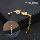 Fashion Crystal Flower Dangle Navel Belly Button Ring Bar Body Piercing Jewelry