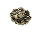 Large Flower Rhinestone Crystal Diamante Black Brooch Wedding Bridal Broach