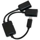 Micro-USB Host Cable,Micro-USB Male to 2X Type A Dual USB Female OTG Adapte J9D6
